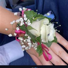 Rose Wrist Corsage on Ribbon