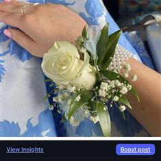 Rose Wrist Corsage on Bracelet